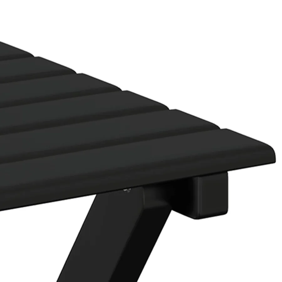 Chaise à bascule avec table pliable noir bois massif peuplier - 7