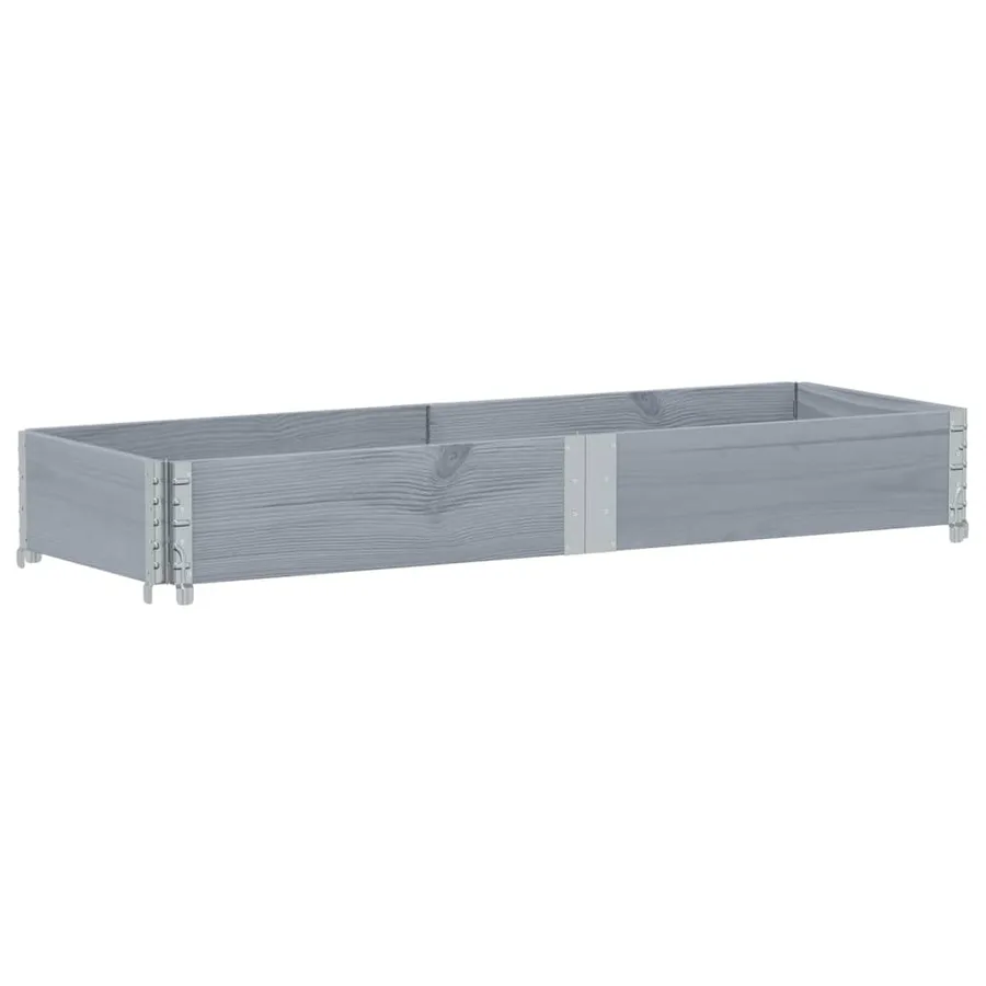 Jardinière gris 150x50 cm bois massif de pin - 2