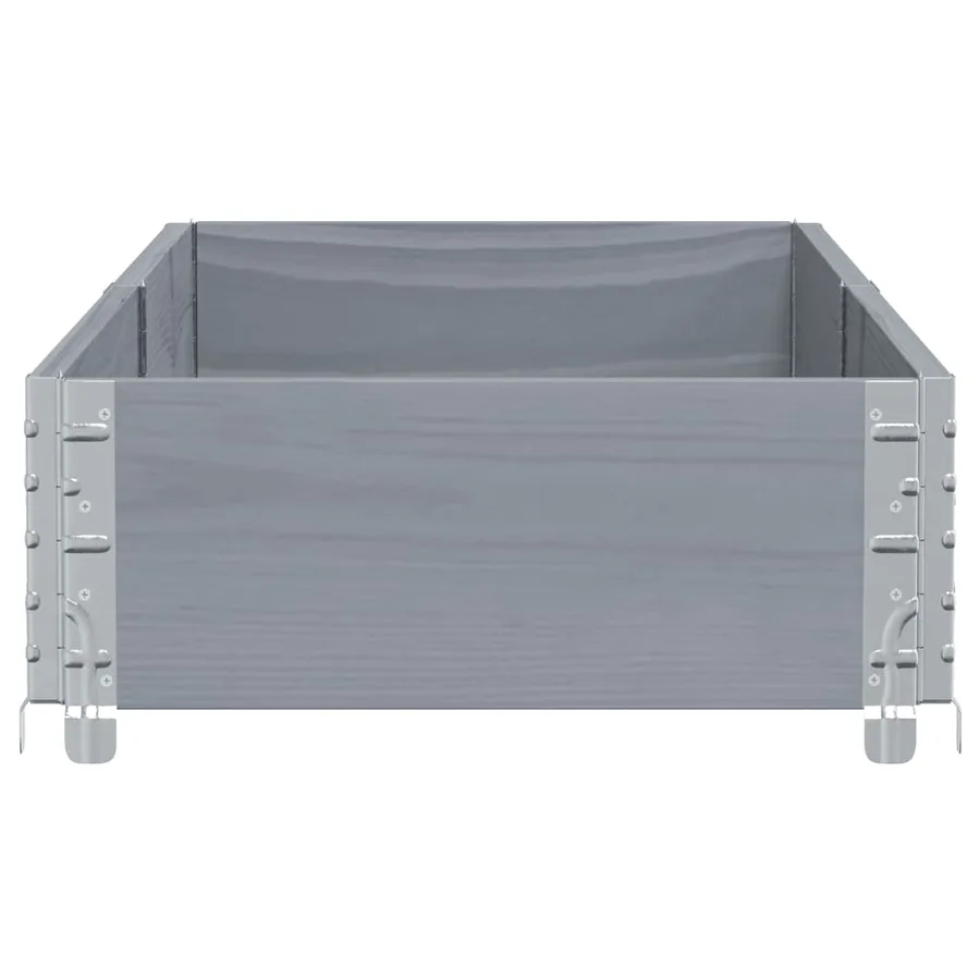 Jardinière gris 150x50 cm bois massif de pin - 4