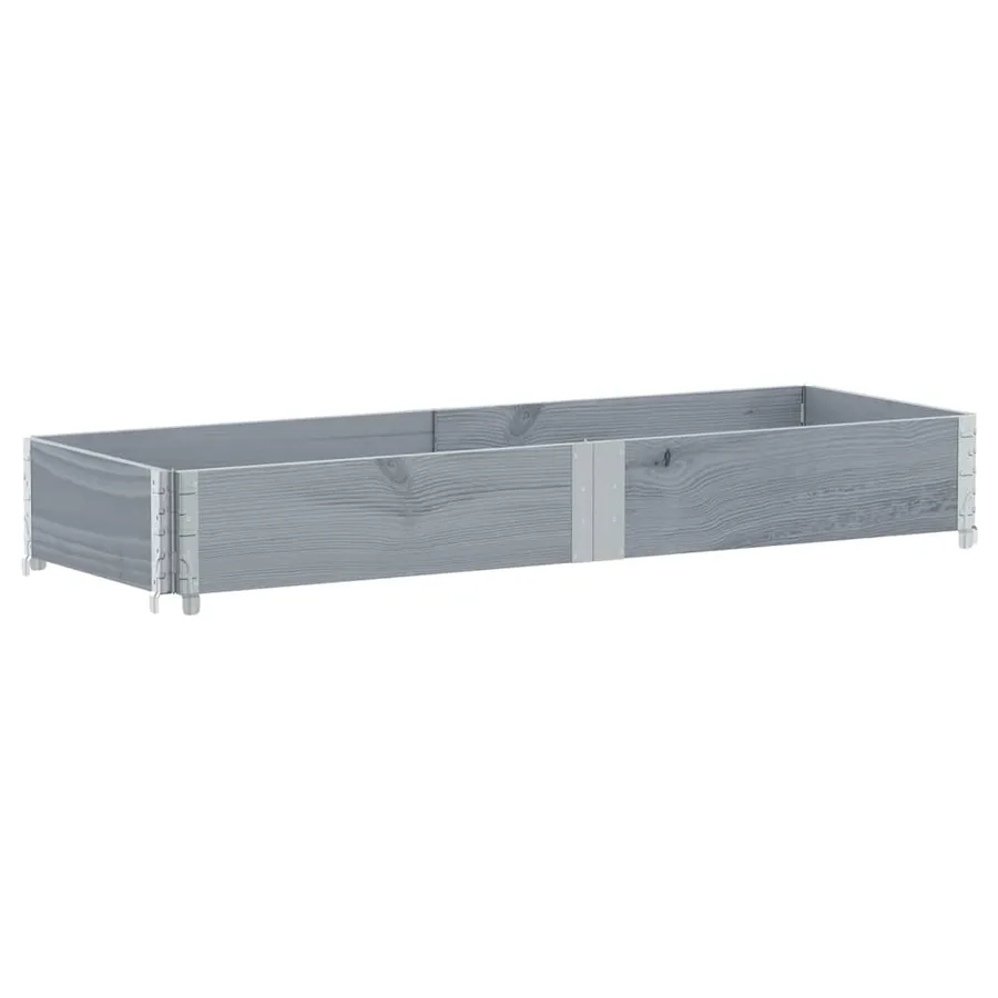 Jardinière gris 150x50 cm bois massif de pin - 5