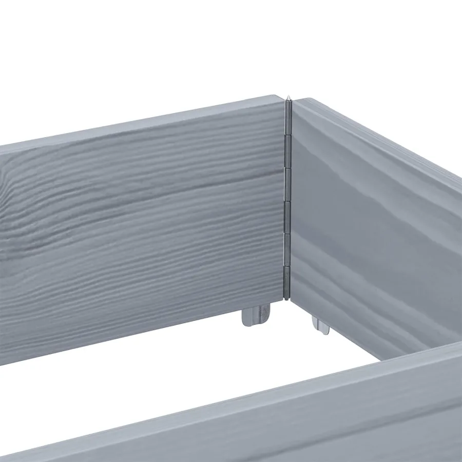 Jardinière gris 150x50 cm bois massif de pin - 7