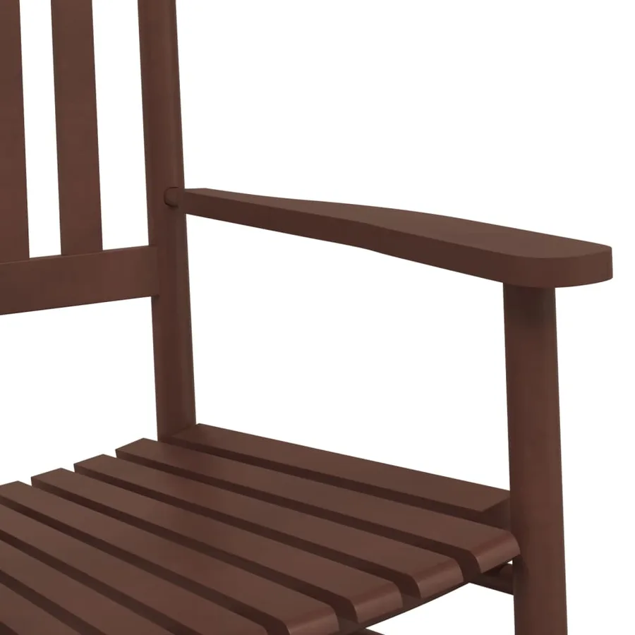 Chaises à bascule lot de 2 table pliable marron massif peuplier - 6