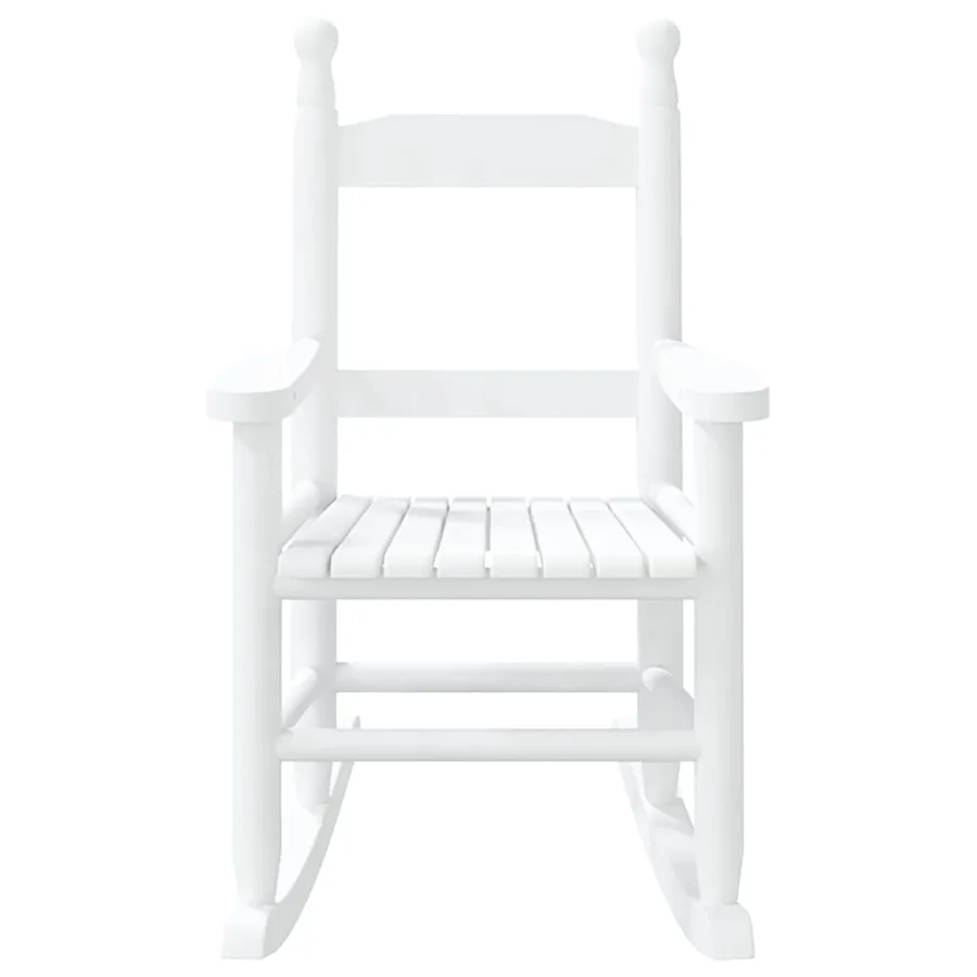 Chaise à bascule enfants blanc bois de peuplier massif - 4