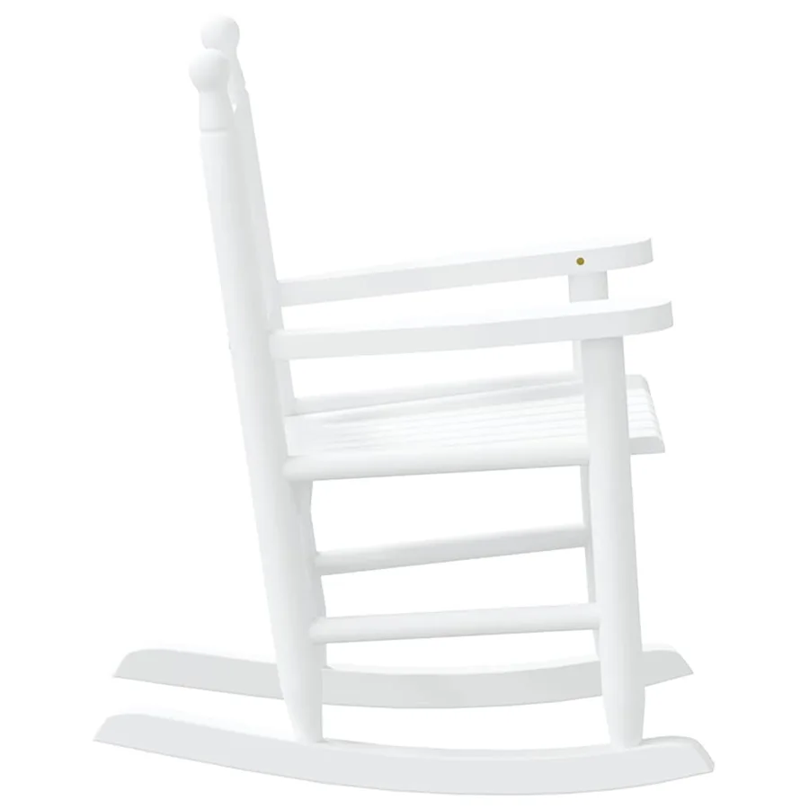 Chaise à bascule enfants blanc bois de peuplier massif - 5