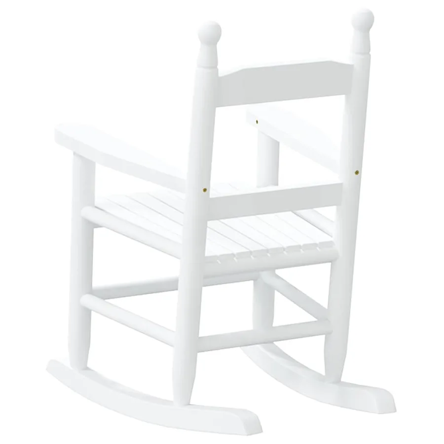 Chaise à bascule enfants blanc bois de peuplier massif - 6
