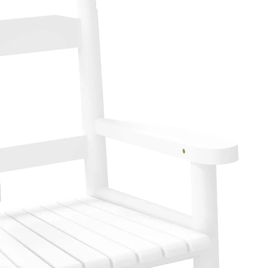 Chaise à bascule enfants blanc bois de peuplier massif - 7
