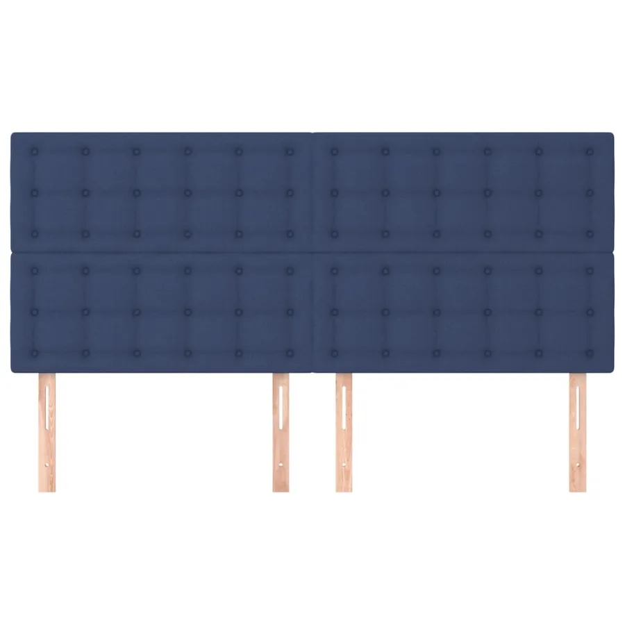 Tête de lit Bleu 160x5x118/128 cm Tissu - 3