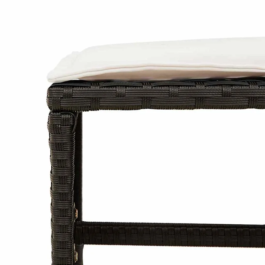 Ensemble à manger de jardin 11 pcs coussins noir résine tressée - 7