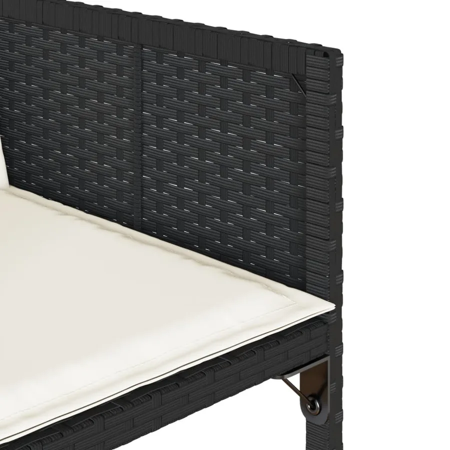 Ensemble à manger de jardin 11 pcs coussins noir résine tressée - 6