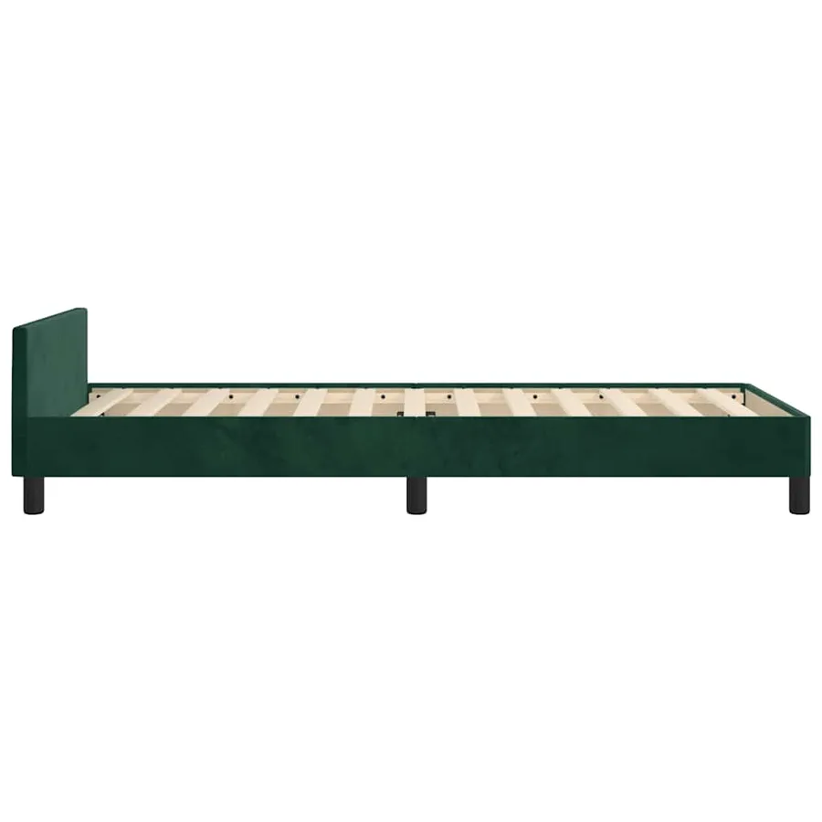 Cadre de lit sans matelas vert foncé 80x200 cm velours - 7