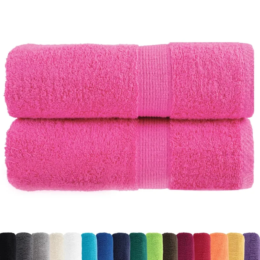 Serviettes de toilette Premium SOLUND 2 pièces Rose 30 x 30 cm 600 g/m² - 2