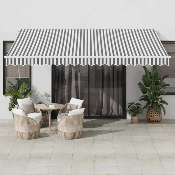Auvent rétractable automatique anthracite et blanc 450x350 cm