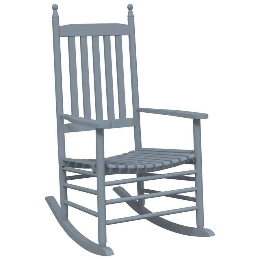 Chaises à bascule lot de 2 table pliable gris massif peuplier - 3