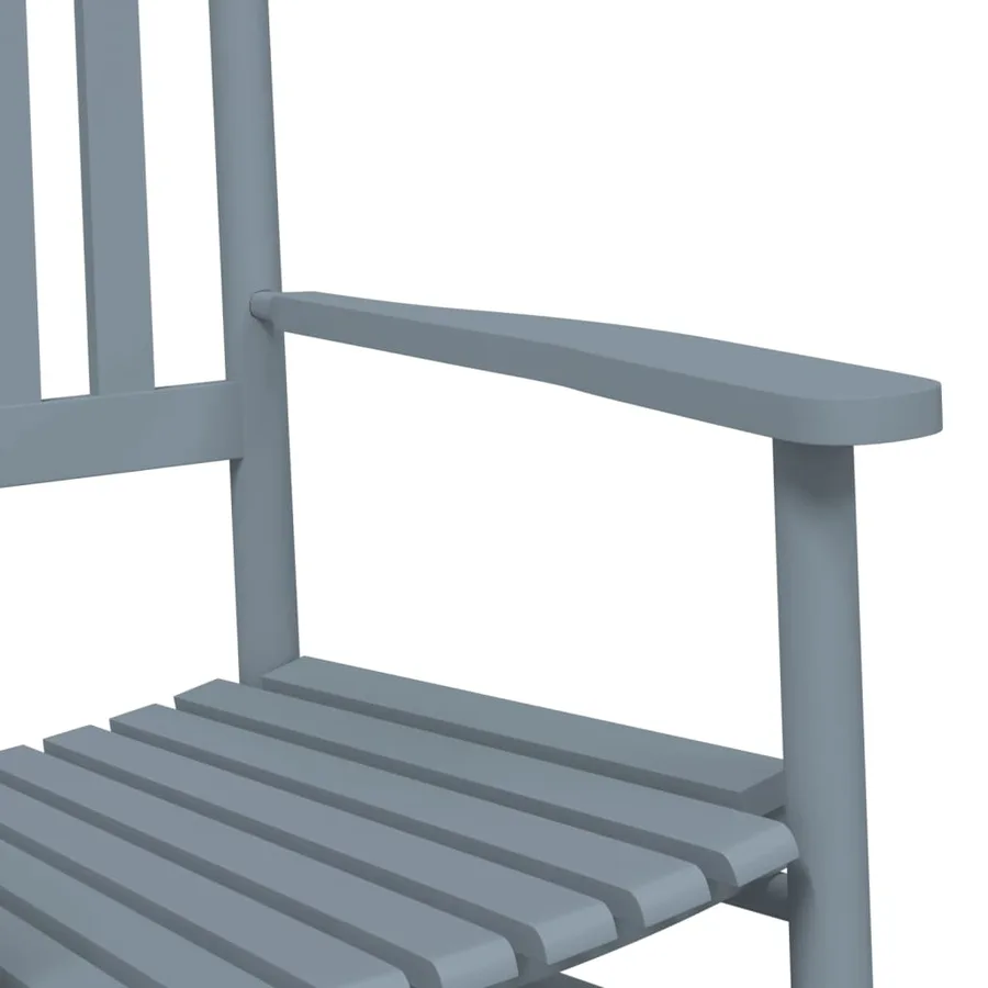 Chaises à bascule lot de 2 table pliable gris massif peuplier - 6