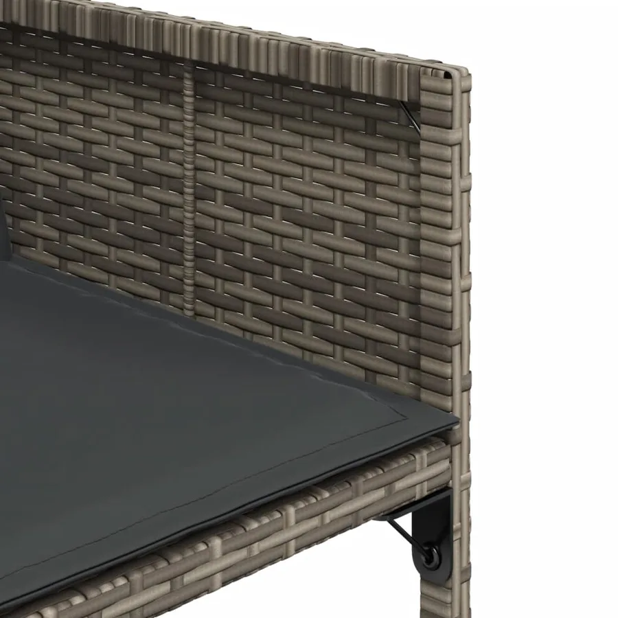 Chaises de jardin avec coussins lot de 4 gris résine tressée - 10