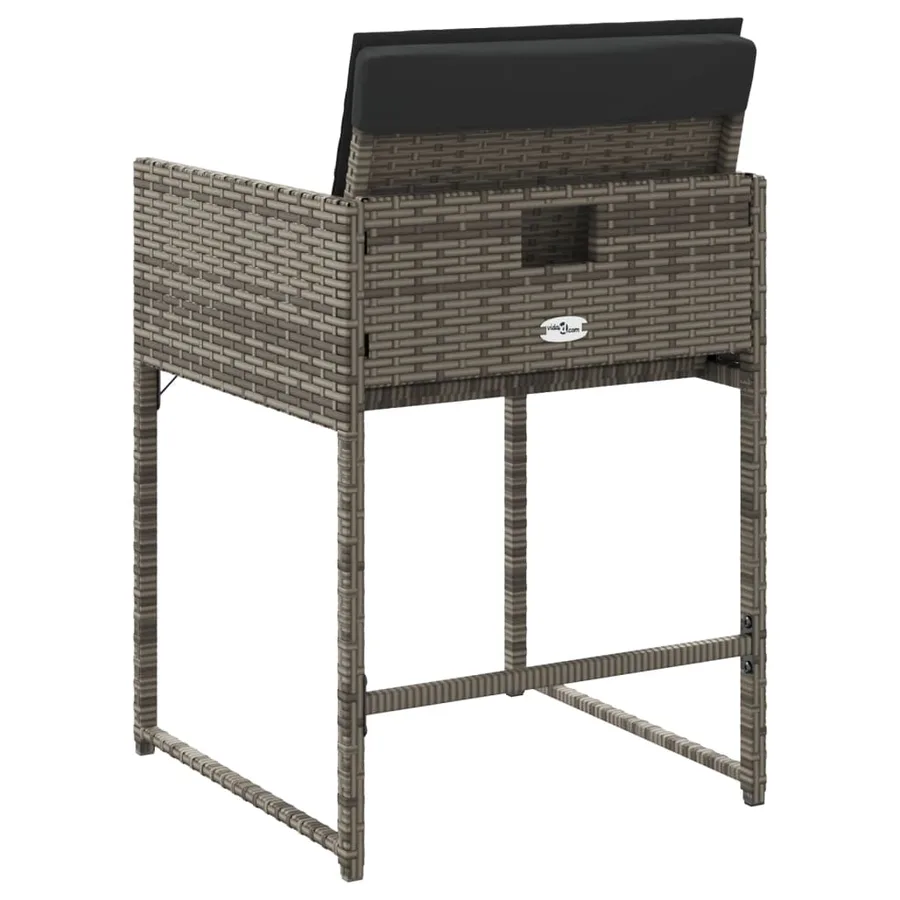 Chaises de jardin avec coussins lot de 4 gris résine tressée - 7