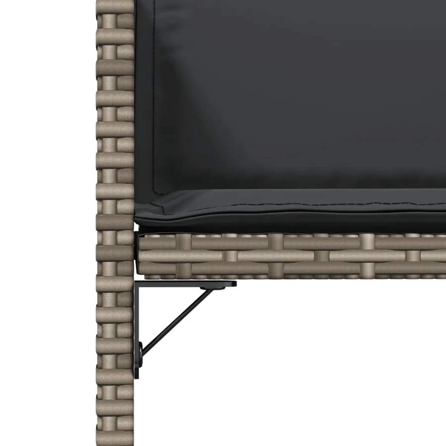 Chaises de jardin avec coussins lot de 4 gris résine tressée - 9