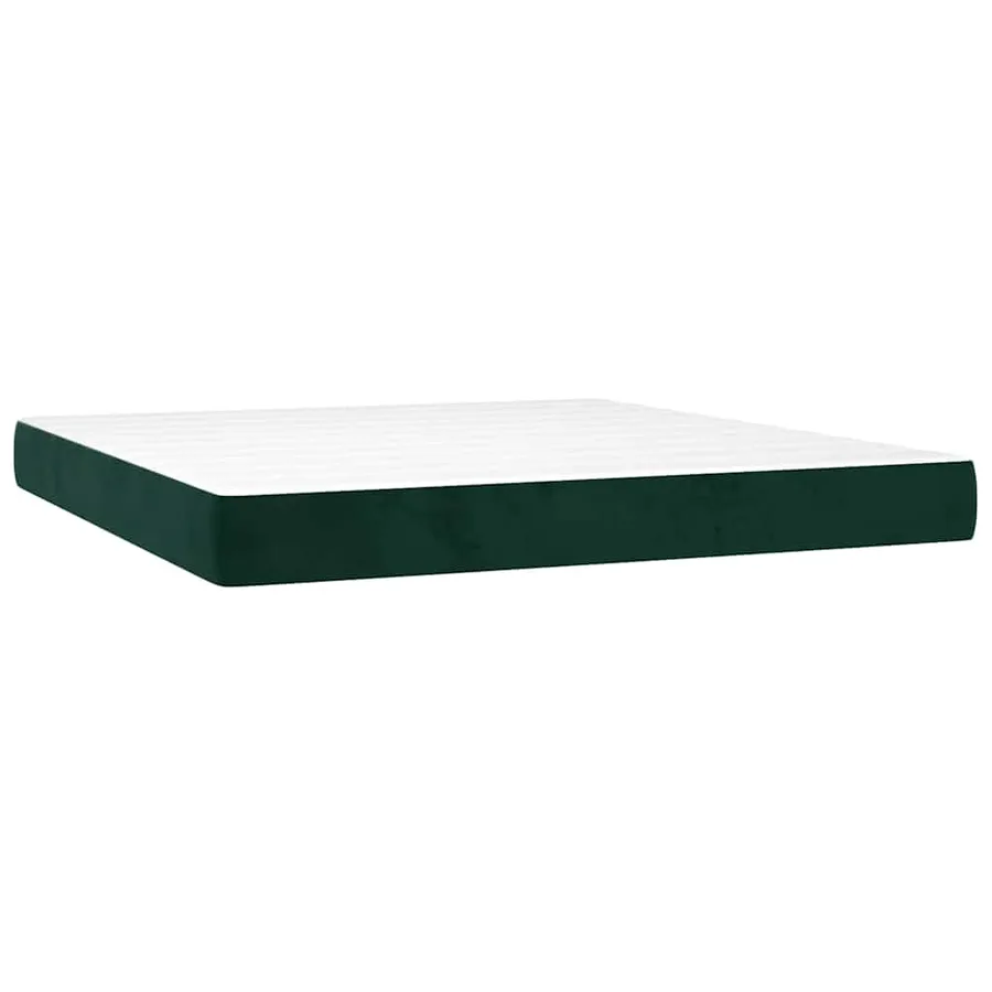 Sommier à lattes de lit et matelas Vert foncé 180x200cm Velours - 5
