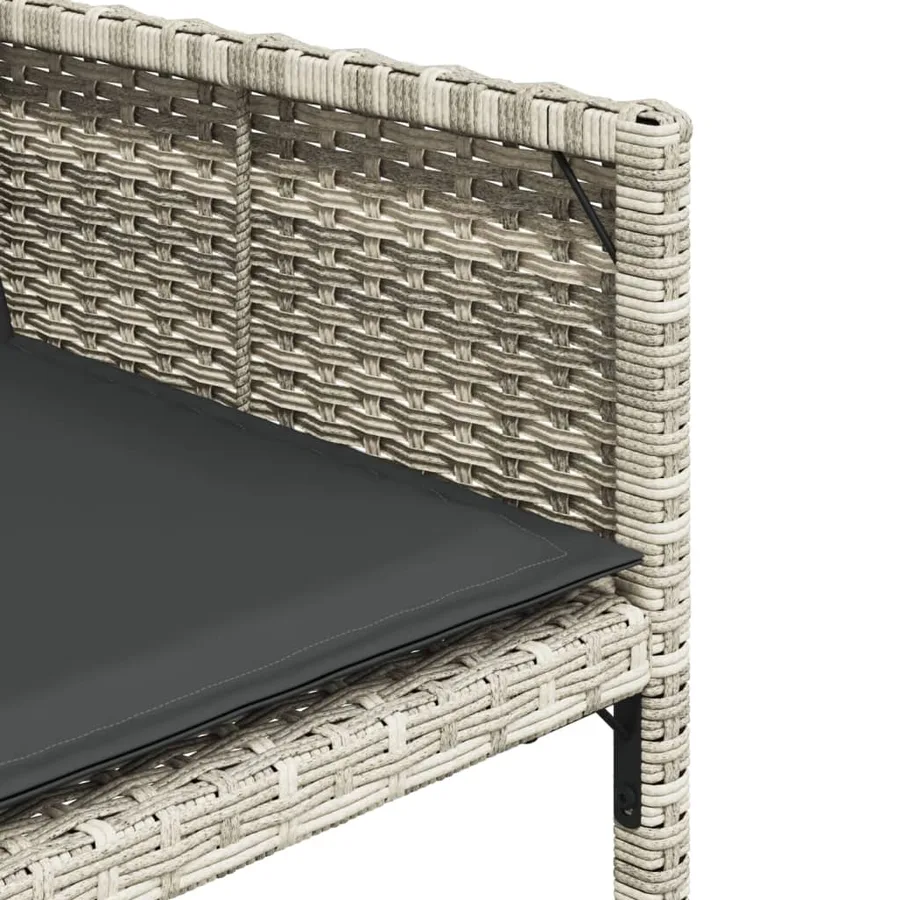 Chaises de jardin avec coussins lot de 4 gris clair poly rotin - 10