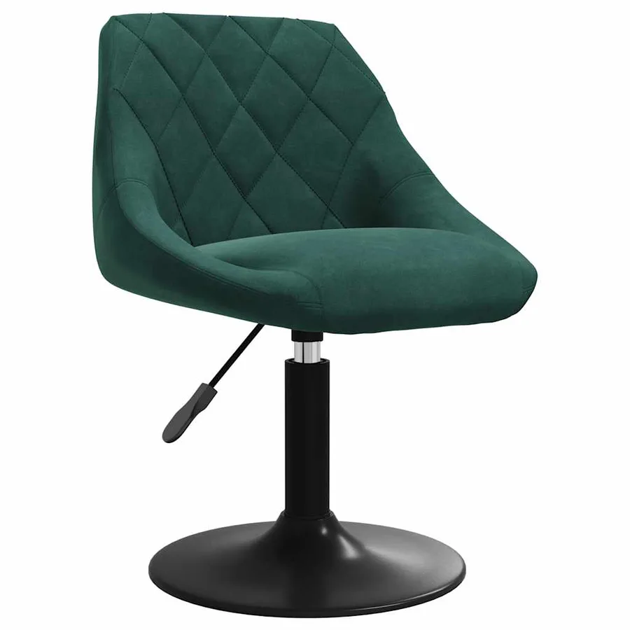 Chaises pivotantes à manger lot de 6 vert foncé velours - 3