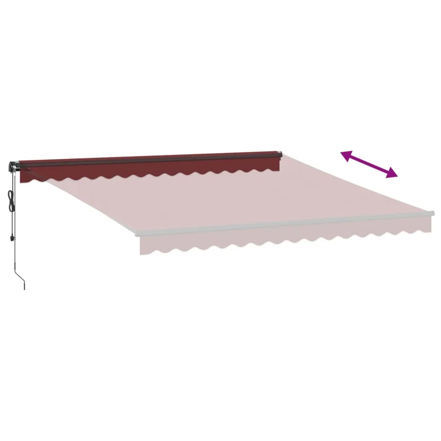 Auvent rétractable automatique avec LED bordeaux 400x350 cm - 11