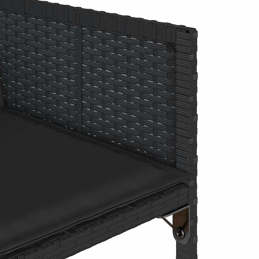 Ensemble à manger de jardin 11 pcs coussins noir résine tressée - 5