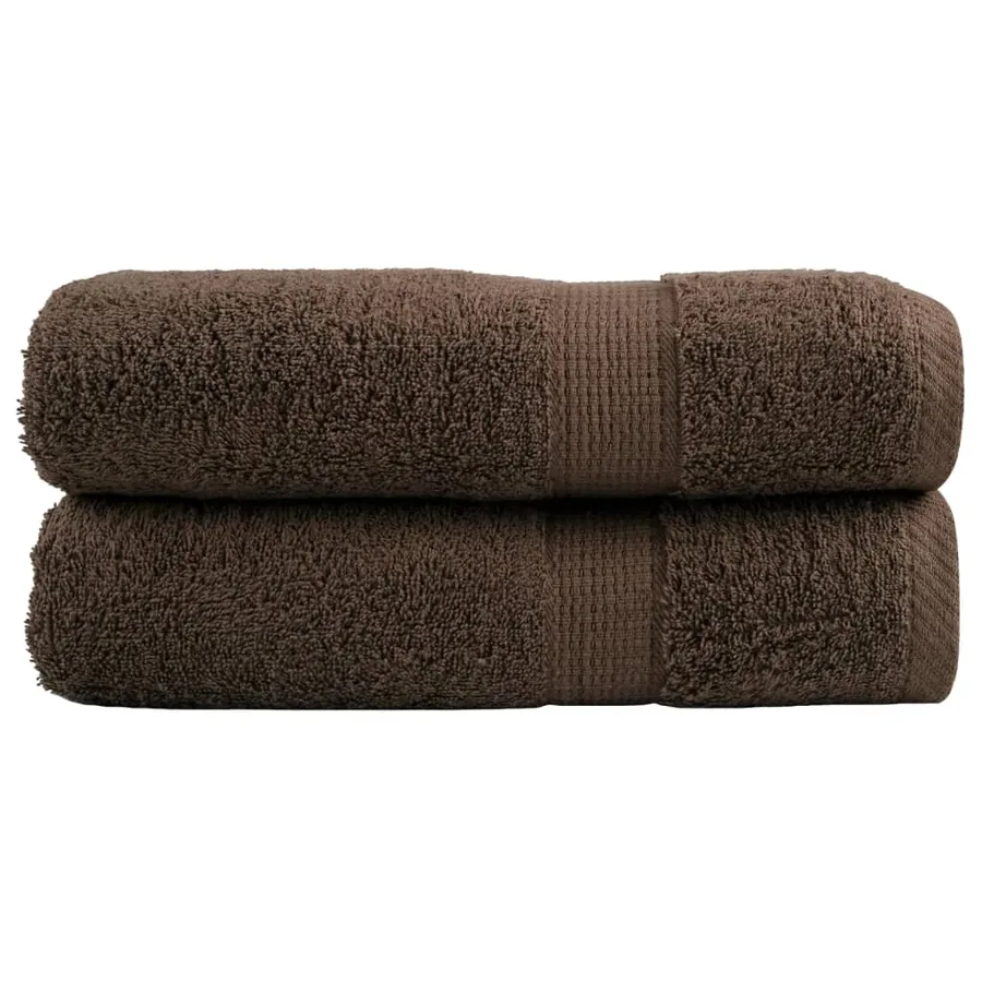 Serviettes de bain de qualité supérieure SOLUND 2 pcs marron