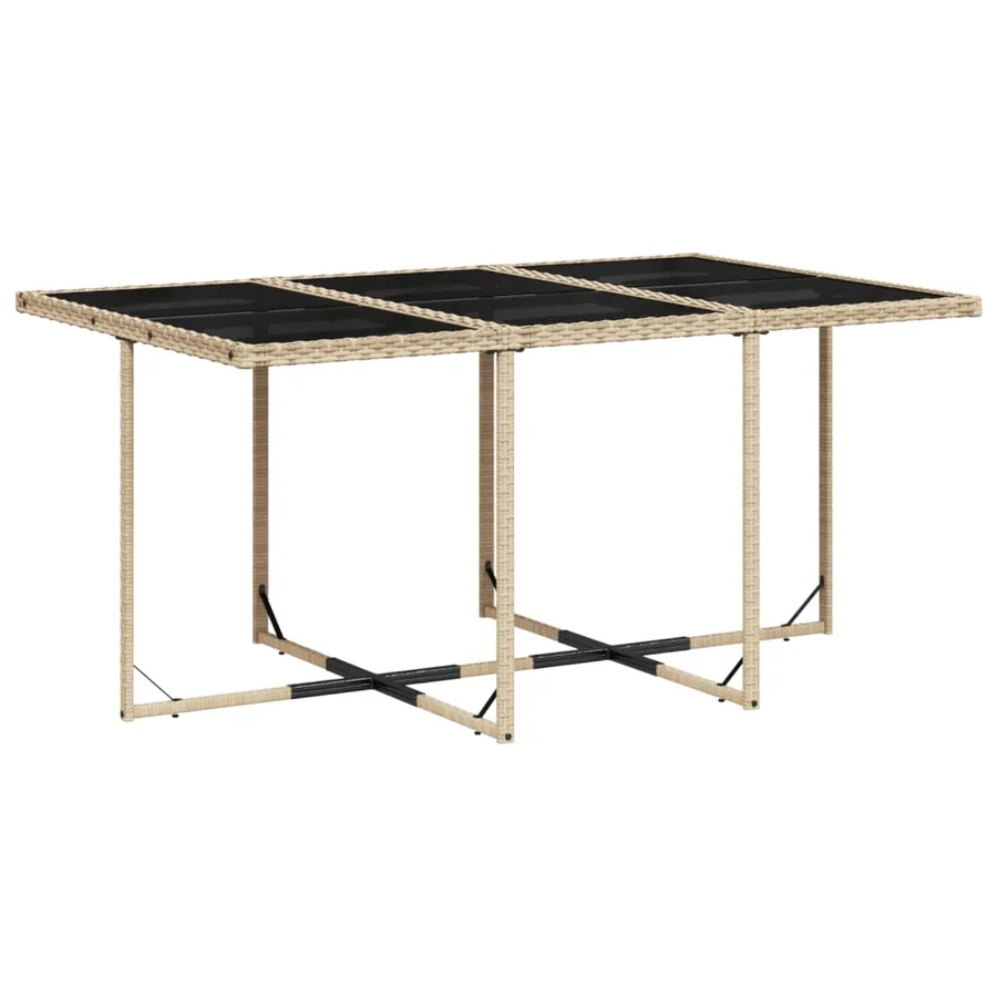 Ensemble à manger de jardin et coussins 11 pcs beige poly rotin - 4