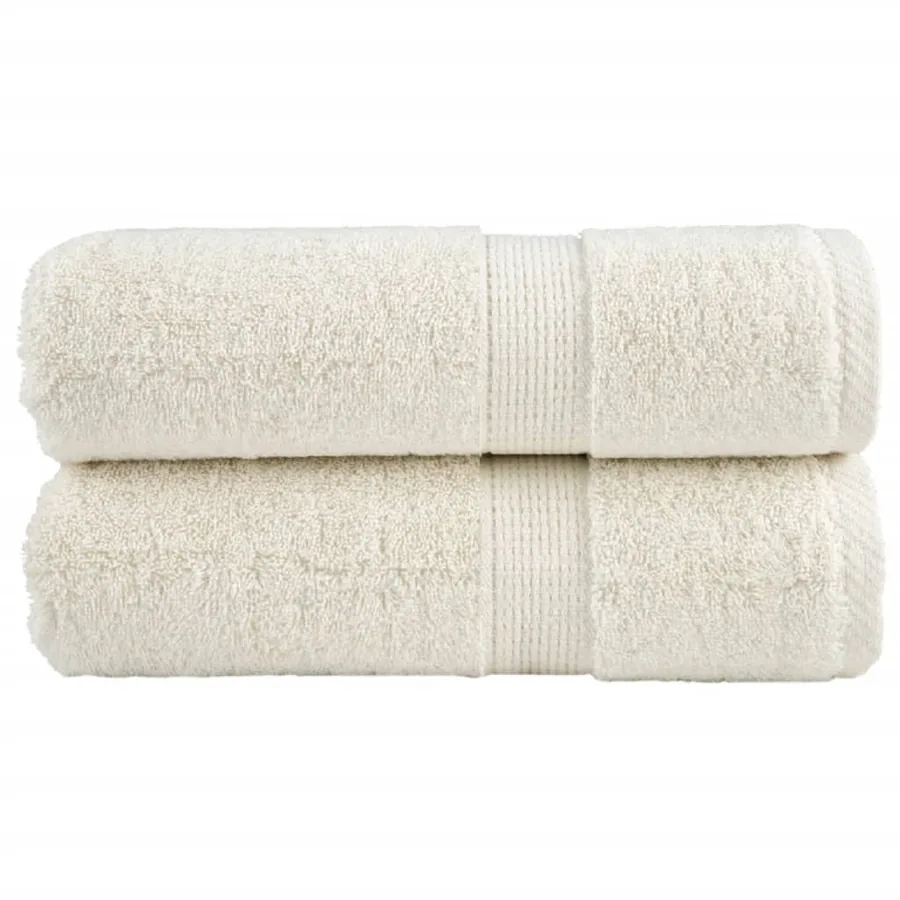 Serviettes de toilette premium SOLUND 2 pièces Crème 30 x 30 cm 600 g/m²