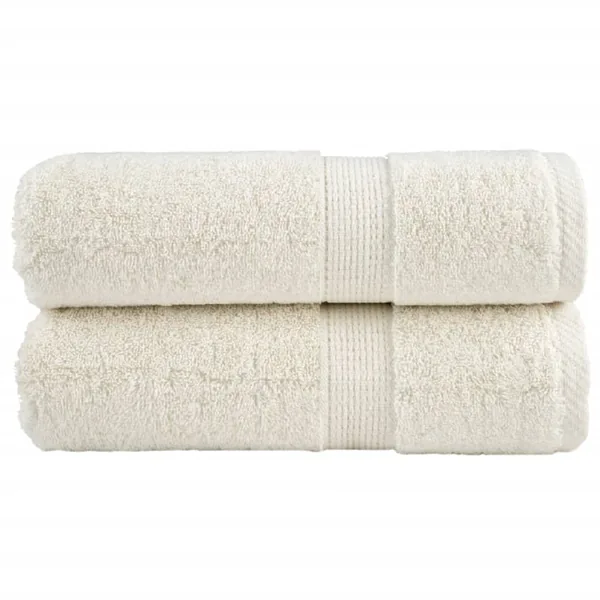 Serviettes de toilette premium SOLUND 2 pièces Crème 30 x 30 cm 600 g/m²