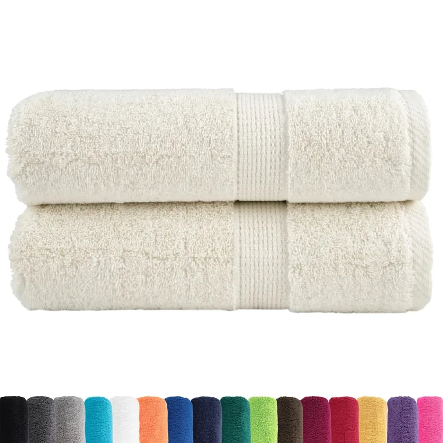 Serviettes de toilette premium SOLUND 2 pièces Crème 30 x 30 cm 600 g/m² - 2