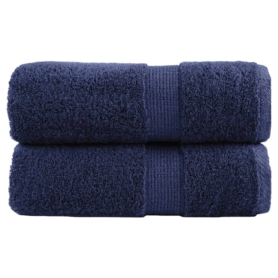 Serviettes de toilette premium SOLUND 2 pièces Bleu marine 30 x 30 cm 600 g/m²