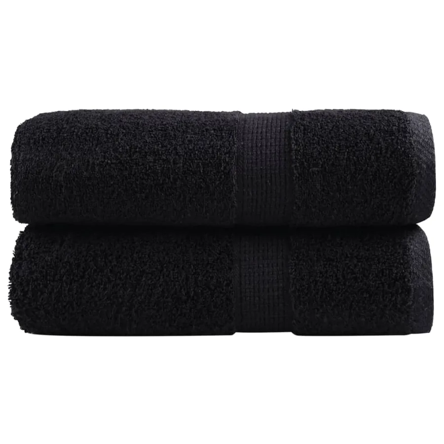 Serviettes de toilette Premium SOLUND 2 pièces Noir 30 x 30 cm 600 g/m²