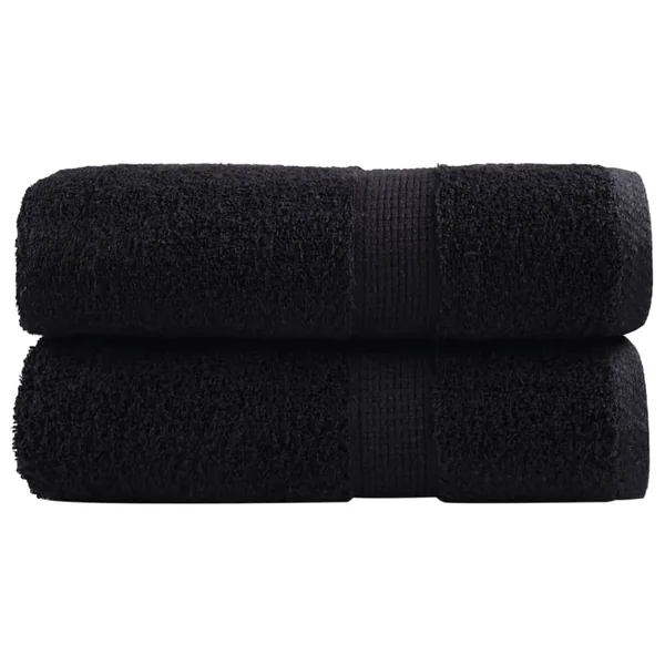 Serviettes de toilette Premium SOLUND 2 pièces Noir 30 x 30 cm 600 g/m²