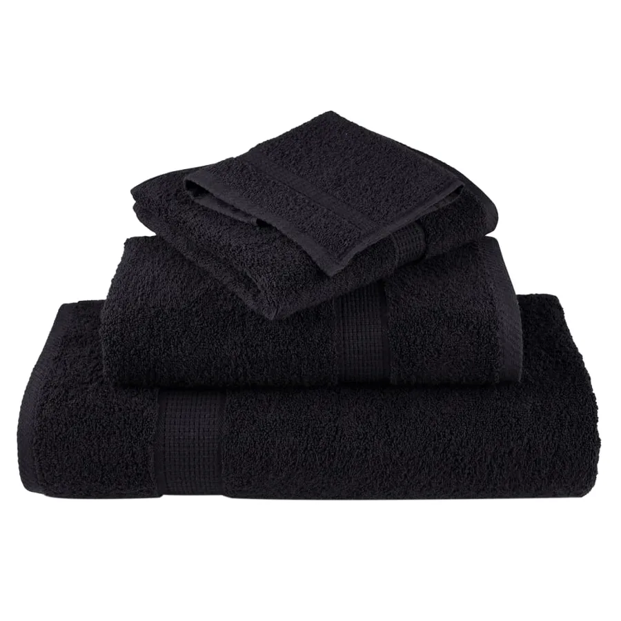 Serviettes de toilette Premium SOLUND 2 pièces Noir 30 x 30 cm 600 g/m² - 4