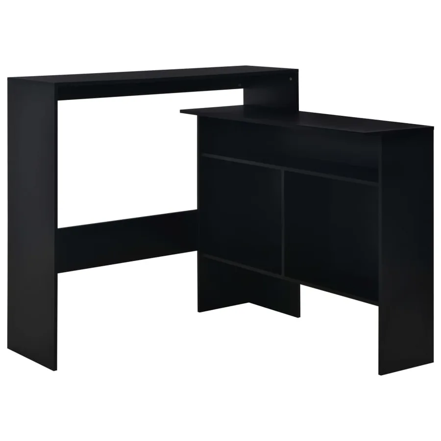 Table de bar avec 2 dessus de table Noir 130 x 40 x 120 cm - 2
