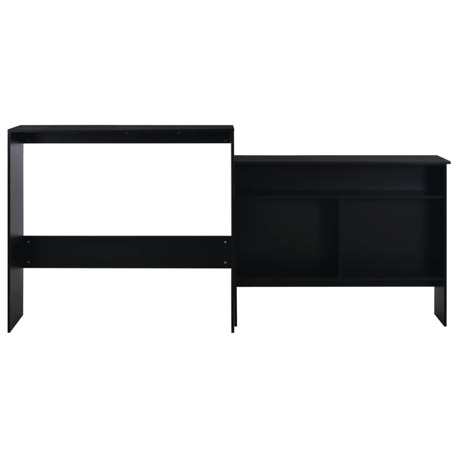 Table de bar avec 2 dessus de table Noir 130 x 40 x 120 cm - 3