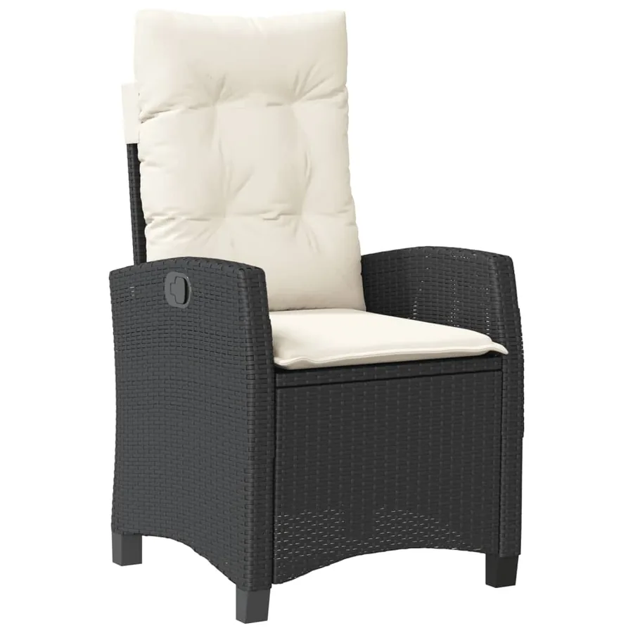 Ensemble à manger de jardin coussins 5pcs Noir Résine tressée - 3