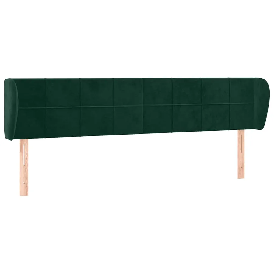 Tête de lit avec oreilles Vert foncé 183x23x78/88 cm Velours - 2
