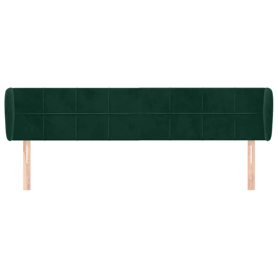 Tête de lit avec oreilles Vert foncé 183x23x78/88 cm Velours - 3