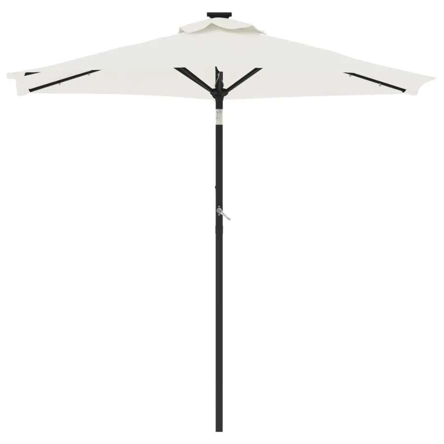 Parasol de jardin avec LED et mât en acier blanc 225x225x212 cm - 4