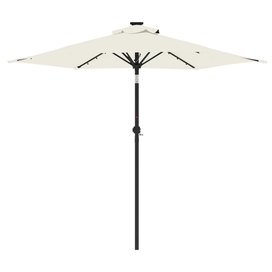 Parasol de jardin avec LED et mât en acier blanc 225x225x212 cm - 5