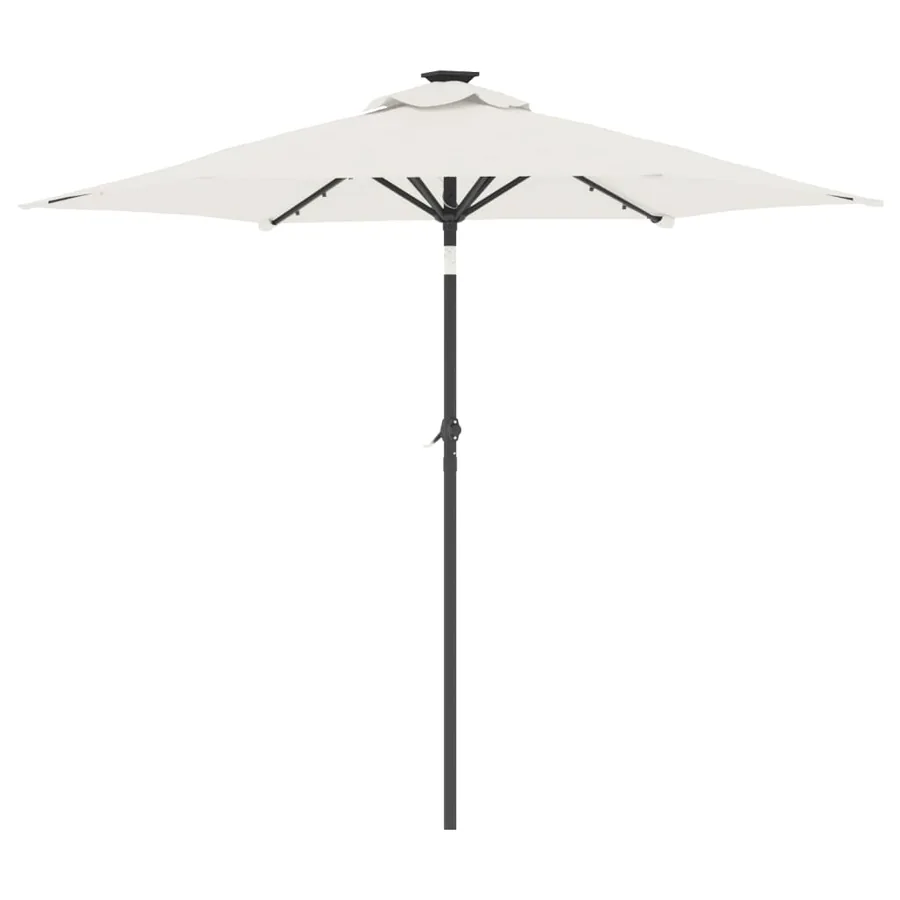 Parasol de jardin avec LED et mât en acier blanc 225x225x212 cm - 6