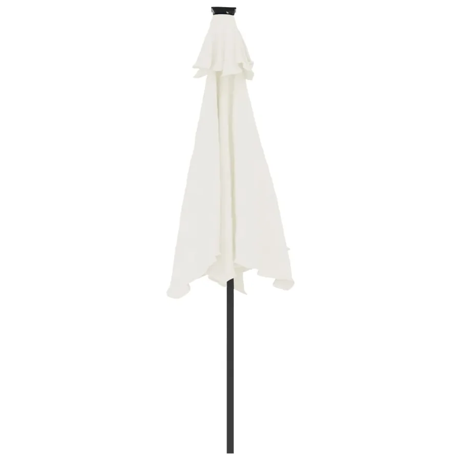 Parasol de jardin avec LED et mât en acier blanc 225x225x212 cm - 7