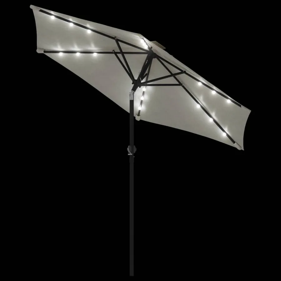 Parasol de jardin avec LED et mât en acier blanc 225x225x212 cm - 8