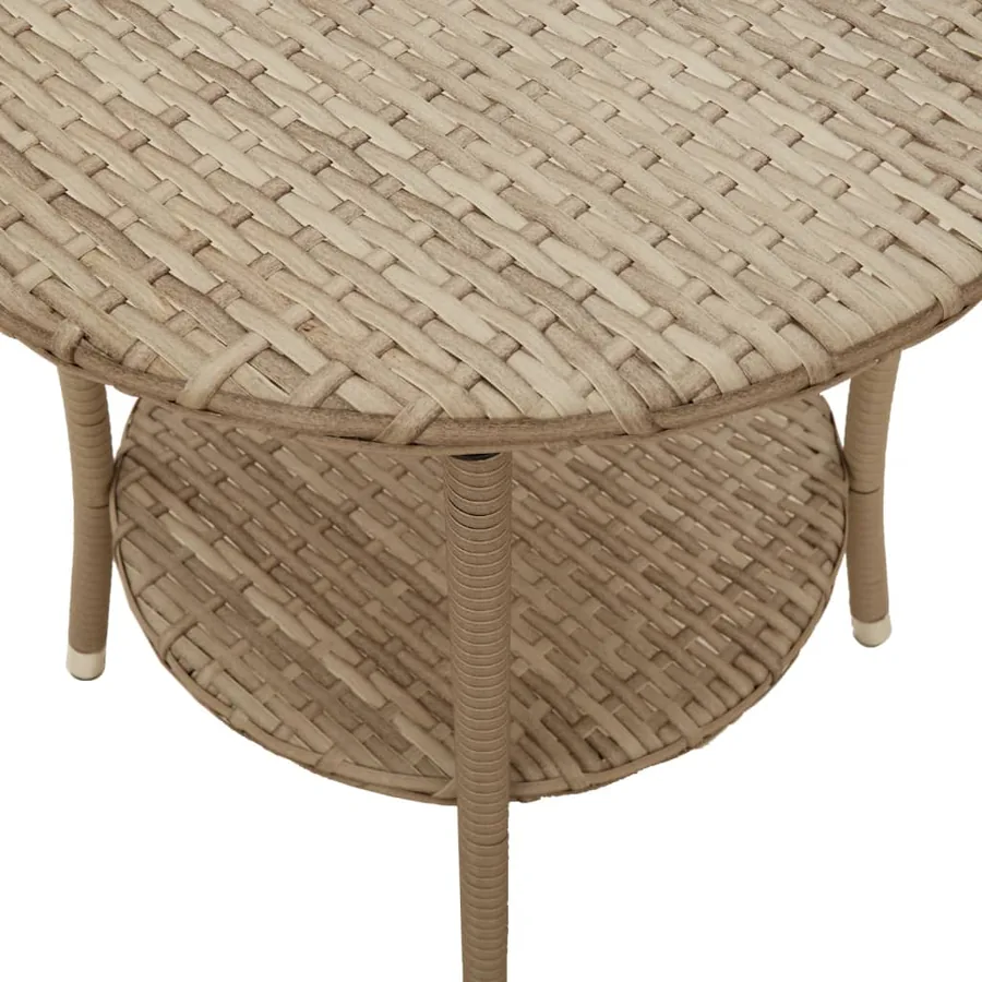 Chaises inclinables de jardin lot de 2 avec table beige rotin - 10
