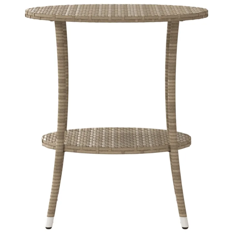 Chaises inclinables de jardin lot de 2 avec table beige rotin - 7
