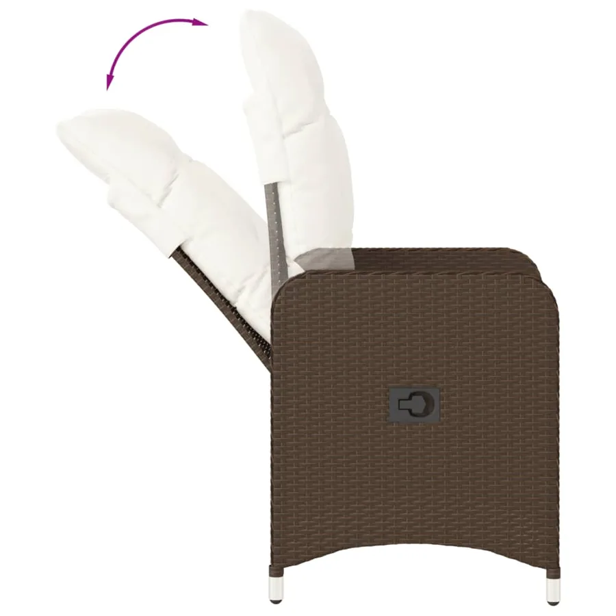 Chaises de jardin inclinables lot de 2 et table résine tressée - 8
