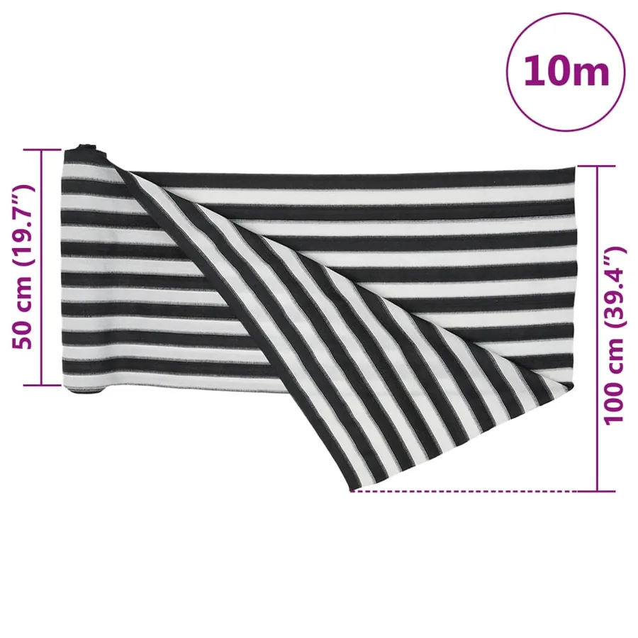 Filet brise-vue anthracite et blanc 1x10 m PEHD 150 g/m² - 8