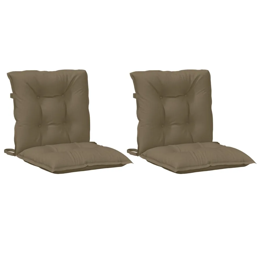 Coussins de chaise à dossier bas lot de 2 taupe mélangé tissu - 4